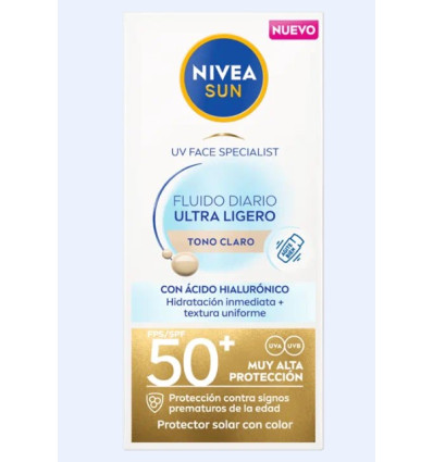 NIVEA SUN FLUIDO DIARIO ULTRA LIGERO SPF50 TONO CLARO 40 ml