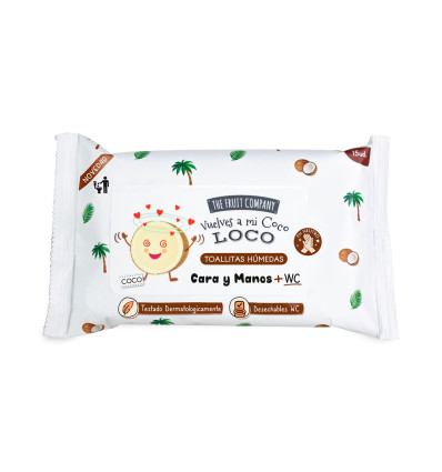 THE FRUIT COMPANY COCO TOALLITAS HÚMEDAS CARA Y MANOS + WC 15 unidades