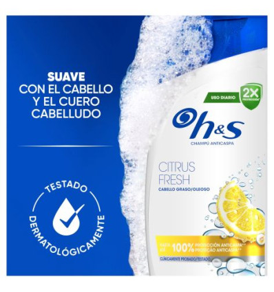 H&S CITRUS FRESH CHAMPÚ ANTICASPA CABELLO GRASO 330 ml