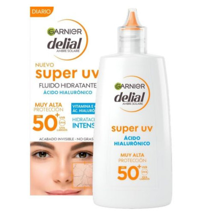 GARNIER SUPER UV FLUIDO HIDRATANTE SPF 50 ÁCIDO HIALURÓNICO 40 ml