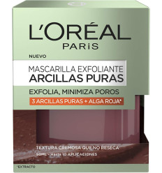 LOREAL MASCARILLA FACIAL ARCILLAS PURAS EXFOLIANTE ALGAS ROJAS 50 ml