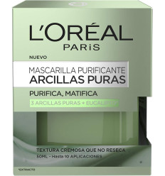 LOREAL PURE CLAY MASCARILLA FACIAL PURIFICANTE Y MATIFICANTE 50ml