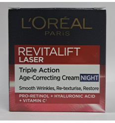 LOREAL REVITALIFT LASER TRIPLE ACTION CREMA DE NOCHE 50 ml