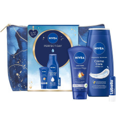 NIVEA PERFECT DAY NECESER + BODY MILK 400 ml + CREMA DE MANOS 75 ml + LABIAL 4.5 g