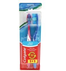 COLGATE TRIPLE ACCIÓN CEPILLO DENTAL MEDIO 2 UNIDADES