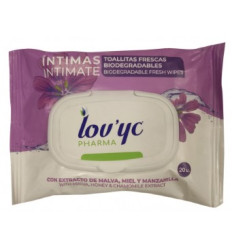 LOVYC PHARMA TOALLITAS ÍNTIMAS MALVA, MIEL Y MANZANILLA 20 unidades