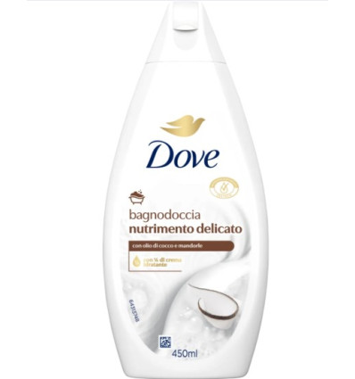 DOVE GEL DE DUCHA NUTRITIVO SUAVE CON ACEITE DE COCO 450 ml