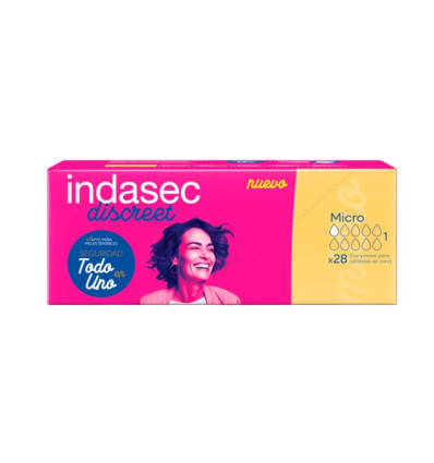 INDASEC DISCREET MICRO 28 COMPRESAS PARA PÉRDIDAS DE ORINA