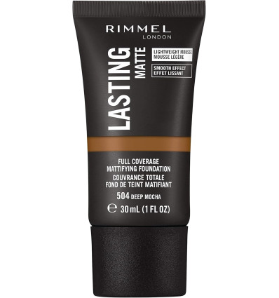 RIMMEL LASTING MATTE BASE DE MAQUILLAJE 504 DEEP MOCHA 30 ml