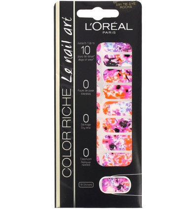 LOREAL LE NAIL ART 031 TIE-DYE ROCKS 18 STICKERS