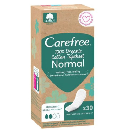 CAREFREE PROTEGESLIPS 100 % ORGANIC NORMAL 30 unidades