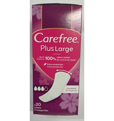 CAREFREE PLUS LARGE SALVASPLIPS 20 UNIDADES