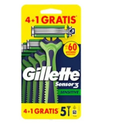 GILLETTE SENSOR 3 SENSITIVE 4+1 GRATIS GILLETTE SENSOR 3 SENSITIVE 4+1 GRATIS