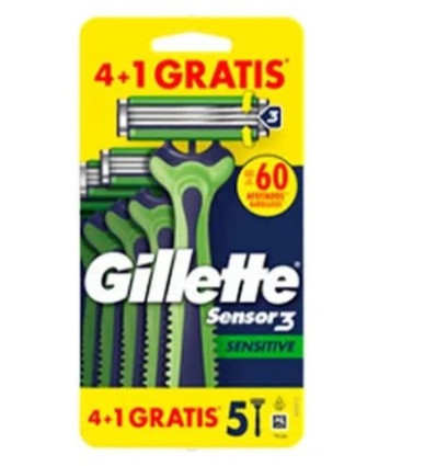 GILLETTE SENSOR 3 SENSITIVE 4+1 GRATIS