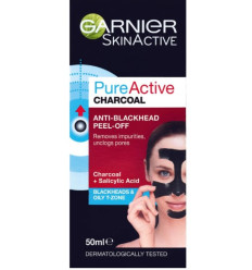 GARNIER PURE ACTIVE Mascarilla exfoliante antipuntos negros de carbón activo puro 50 ml