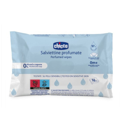 CHICCO TOALLITAS PERFUMADAS 0 % ALCOHOL 16 unidades