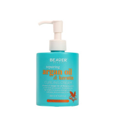 BEAVER ARGAN OIL & KERATIN CREMA PARA RIZOS CAPILAR 250 ml