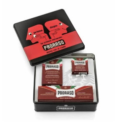 PRORASO VINTAGE SET DE AFEITADO BARBA DURA CAJA METÁLICA