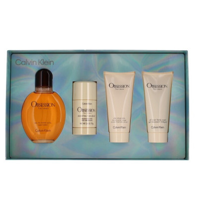 CALVIN KLEIN OBSESSION FOR MEN EDT 125 ml SPRAY + DEO STICK 75 ml + AFTER SHAVE 100 ml + GEL 100 ml