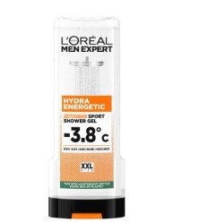 LOREAL MEN EXPERT HYDRA ENERGETIC EXTREME SPORT GEL -3.8 C GEL DE DUCHA PARA BARBA, CUERPO Y CABELLO 400 ml