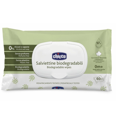 CHICCO TOALLITAS BIODEGRADABLES 60 ud 0% ALCOHOL