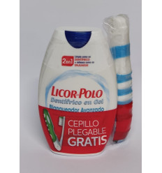 LICOR DEL POLO BLANQUEADOR AVANZADO 2 EN 1 DENTIFRICO 75 ml + CEPILLO PLEGABLE GRATIS