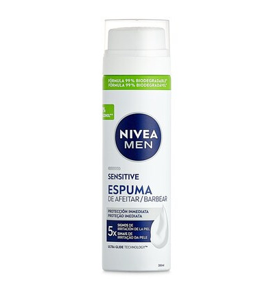 NIVEA MEN SENSITIVE ESPUMA DE AFEITAR 0% ALCOHOL 200 ml