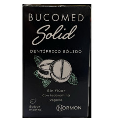 BUCOMED DENTÍFRICO SÓLIDO SIN FLUOR 160 comprimidos SABOR MENTA