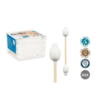 BERILO BASTONCILLOS DE OIDOS BEBÉ 55 unidades