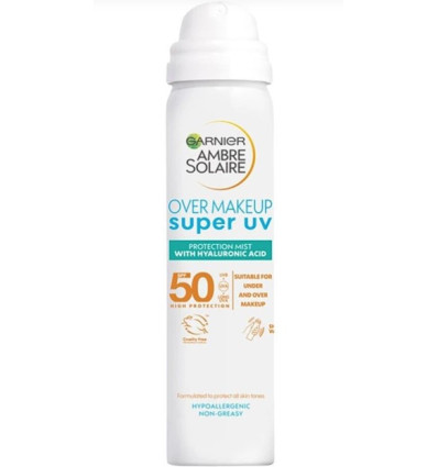 GARNIER OVER MAKEUP SUPER UV SPF 50 SPRAY PROTECTOR FACIAL 75 ml