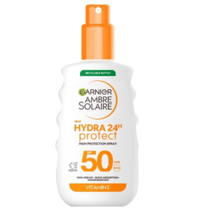 GARNIER AMBRE SOLAIRE HYDRA 24 PROTECCIÓN SOLAR SPRAY SPF 50 VITAMINA E 150 ml