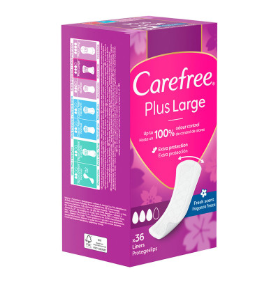 CAREFREE PLUS LARGE SALVASLIPS 36 unidades