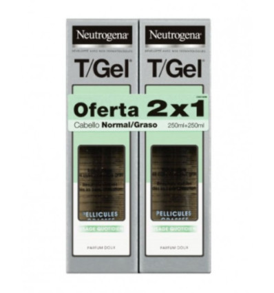 NEUTROGENA T/GEL CHAMPÚ ANTICASPA CABELLO NORMAL / GRASO 2 X 250 ml