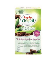 BYLY DEPIL BANDAS FACIALES DE CHOCOLATE 12 UNIDADES