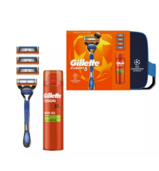 GILLETTE FUSION 5 PACK MANGO + 4 RECAMBIOS + GEL DE AFEITADO 200 ml + NECESER