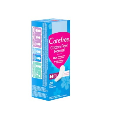CAREFREE COTTON FEEL SALVASLIPS NORMAL SIN FRAGANCIA 20 unidades