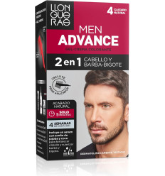 LLONGUERAS MEN ADVANCE GEL-CREMA COLORANTE CABELLO BARBA - BIGOTE TONO 4 CASTAÑO NATURAL