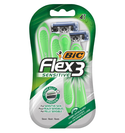 BIC FLEX 3 SENSITIVE MAQUINILLA DE AFEITADO 4 UNIDADES