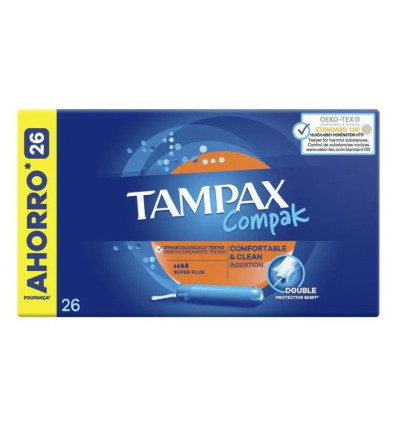 TAMPAX COMPAK SUPER PLUS 26 UNIDADES