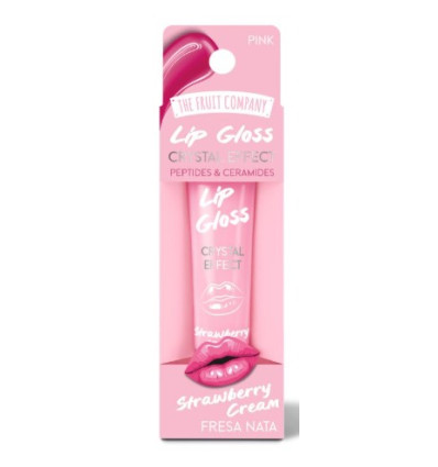 THE FRUIT COMPANY LIP GLOSS CRYSTAL EFFECT STRAWBERRY CREAM FRESA NATA PINK12 g