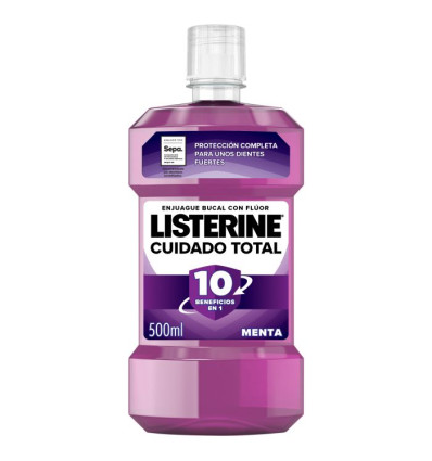 LISTERINE CUIDADO TOTAL 10 BENEFICIOS EN 1 MENTA 500 ml