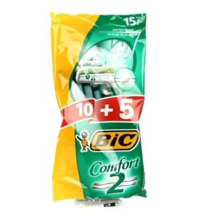 BIC COMFORT 2 CUCHILLAS DESECHABLES 10 + 5 UNIDADES