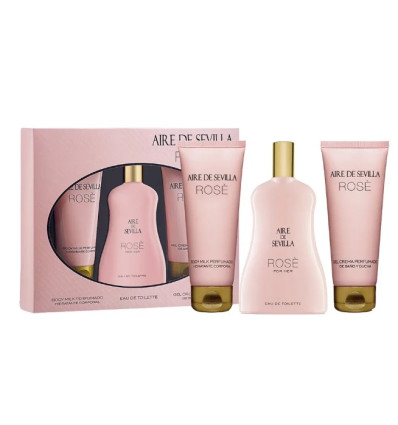 AIRE DE SEVILLA ROSÉ FOR HER EDT 100 ml SPRAY + GEL 100 ml + BODY MILK 100 ml