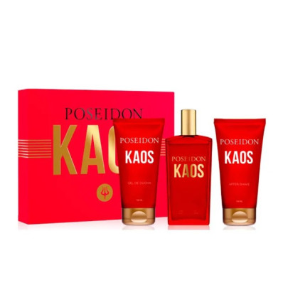 POSEIDON KAOS FOR MEN EDT 100 ml SPRAY + GEL DE DUCHA 100 ml + AFTER SHAVE 100 ml