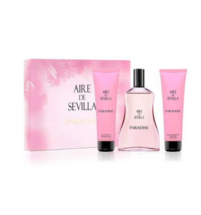 AIRE DE SEVILLA PARADISE EDT 100 ml SPRAY + GEL 100 ml + CREMA HIDRATANTE CORPORAL 100 ml