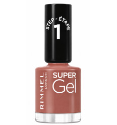 RIMMEL SUPER GEL PACK ESMALTES PASO 1 CHOCO MUFFIN 110 + PASO 2 TOP COAT SIN LÁMPARA 2 X 12 ml