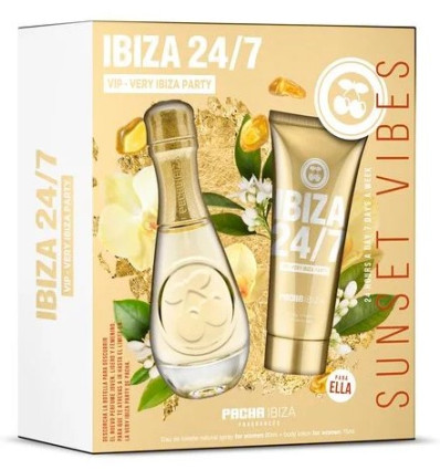 PACHA IBIZA VIP VERY IBIZA PARTY EDT 80 ml VAPORIZADOR + LOCION HIDRATANTE CORPORAL 75 ml
