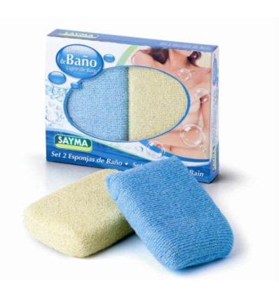 SAYMA ESPONAJAS DE BAÑO RIZO PACK 2 UNIDADES