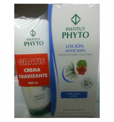 PHYTO LOCIÓN ANTICASPA 250 ml + CREMA SUAVIZANTE DE REGALO 200 ml