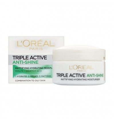 L'ORÉAL TRIPLE ACTIVA ANTI-SHINE CREMA DIA MATIFICANTE 50ML